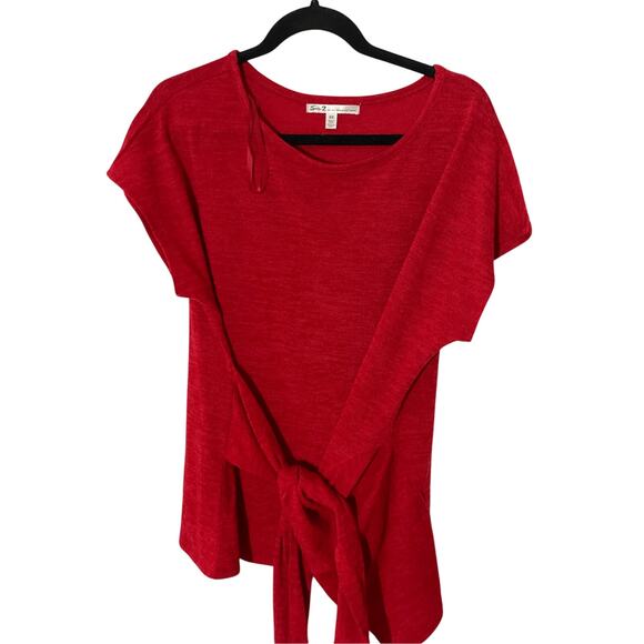 Seven For All Mankind Women's Red Front Tie Valentines Day  Lover Blouse Medium - Picture 1 of 5